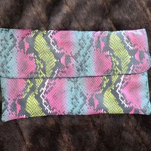 Rainbow Snakeskin Clutch